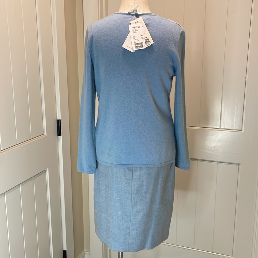 NWT ESCADA Suit Sequins Blue Twin Set Cami Size 38 Cardigan Sz 40 Skirt Sz 42 - Picture 4 of 17